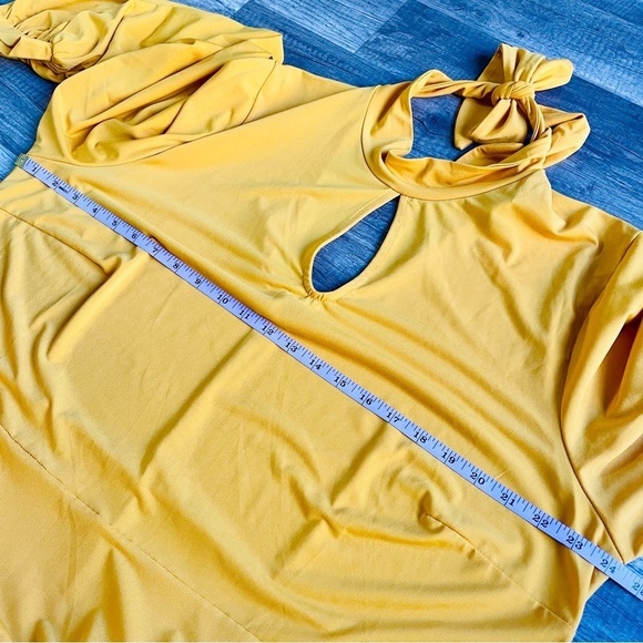 Eloquii Mustard Yellow Long Sleeve A-Line Dress Size 24 NWT NEW! - Picture 8 of 10